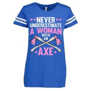 Cool Axe Throwing For Women Ax Thrower Tree Lumberjack Enza Ladies Jersey Football T-Shirt