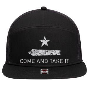 Come And Take It Texas Gift For Texans 7 Panel Mesh Trucker Snapback Hat