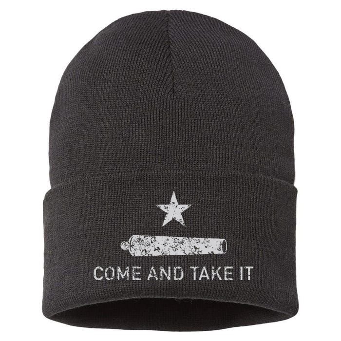 Come And Take It Texas Gift For Texans Sustainable Knit Beanie