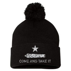 Come And Take It Texas Gift For Texans Pom Pom 12in Knit Beanie