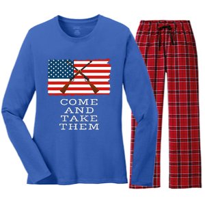 Come And Take It 2nd Amendment Gun Rights I Will Not Comply Women's Long Sleeve Flannel Pajama Set 