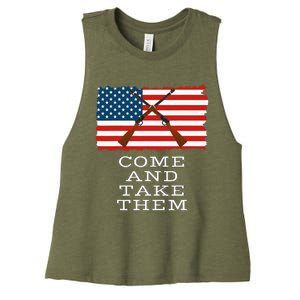 Come And Take It 2nd Amendment Gun Rights I Will Not Comply Women's Racerback Cropped Tank