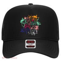 Control All The Things Video Game Console Controllers Retro Gift High Crown Mesh Back Trucker Hat