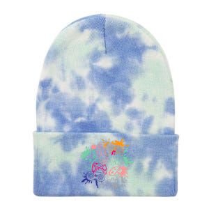 Control All The Things Video Game Console Controllers Retro Gift Tie Dye 12in Knit Beanie