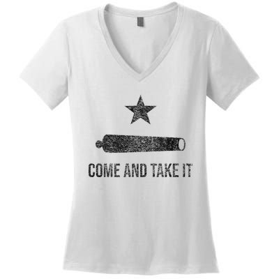 COME AND TAKE IT FLAG TEXAS PRIDE GONZALES CANNON Women's V-Neck T-Shirt