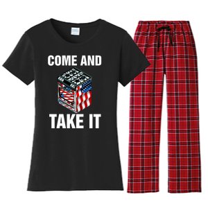 Come And Take President Joe Biden Ban Gas Stoves Funny Women's Flannel Pajama Set