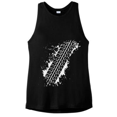 Car Automobile Tire Track Funny Halloween Costume Outfit Ladies PosiCharge Tri-Blend Wicking Tank