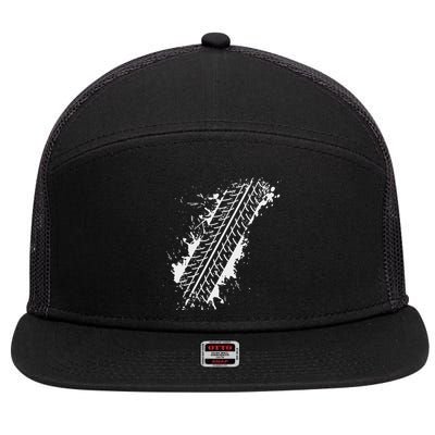 Car Automobile Tire Track Funny Halloween Costume Outfit 7 Panel Mesh Trucker Snapback Hat