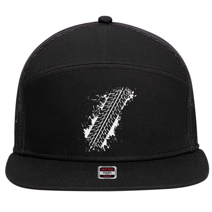Car Automobile Tire Track Funny Halloween Costume Outfit 7 Panel Mesh Trucker Snapback Hat