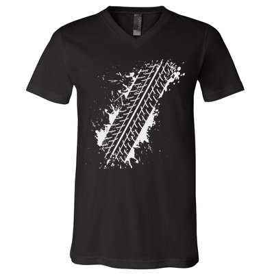 Car Automobile Tire Track Funny Halloween Costume Outfit V-Neck T-Shirt