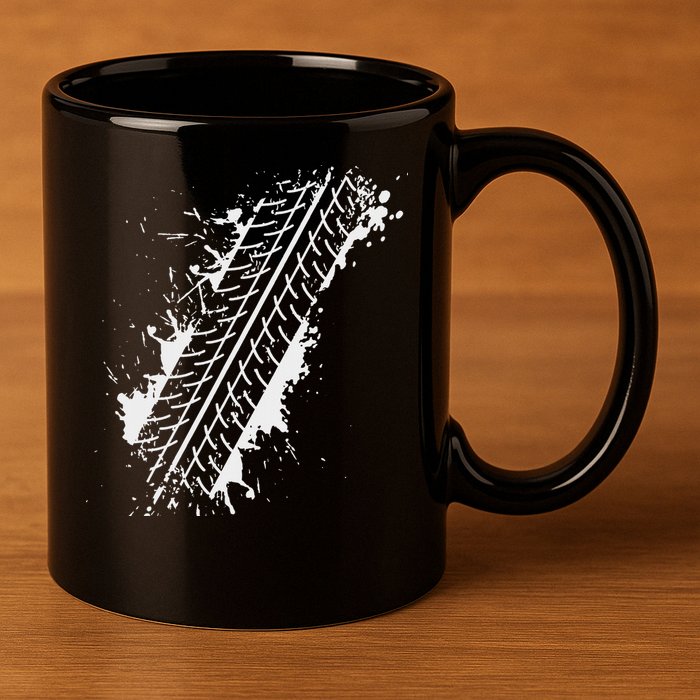 Car Automobile Tire Track Funny Halloween Costume Outfit 11oz C Handle Ceramic Mug