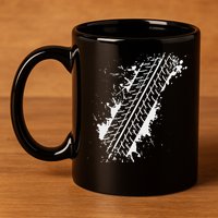Car Automobile Tire Track Funny Halloween Costume Outfit 11oz C Handle Ceramic Mug