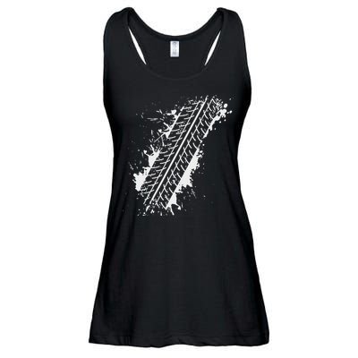 Car Automobile Tire Track Funny Halloween Costume Outfit Ladies Essential Flowy Tank