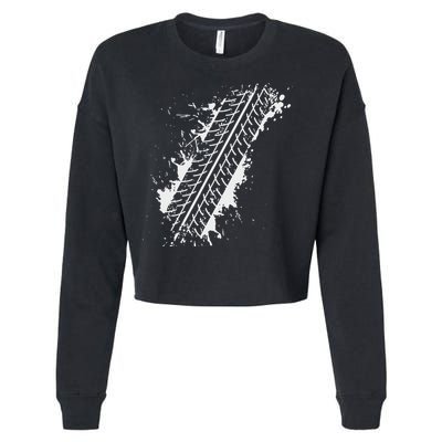 Car Automobile Tire Track Funny Halloween Costume Outfit Cropped Pullover Crew