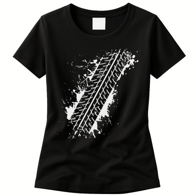 Car Automobile Tire Track Funny Halloween Costume Outfit Womens T-Shirt