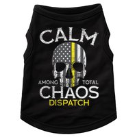 Calm Among Total Chaos 911 Dispatcher Us Flag Doggie Tank