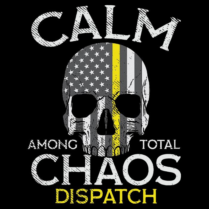 Calm Among Total Chaos 911 Dispatcher Us Flag Doggie Tank