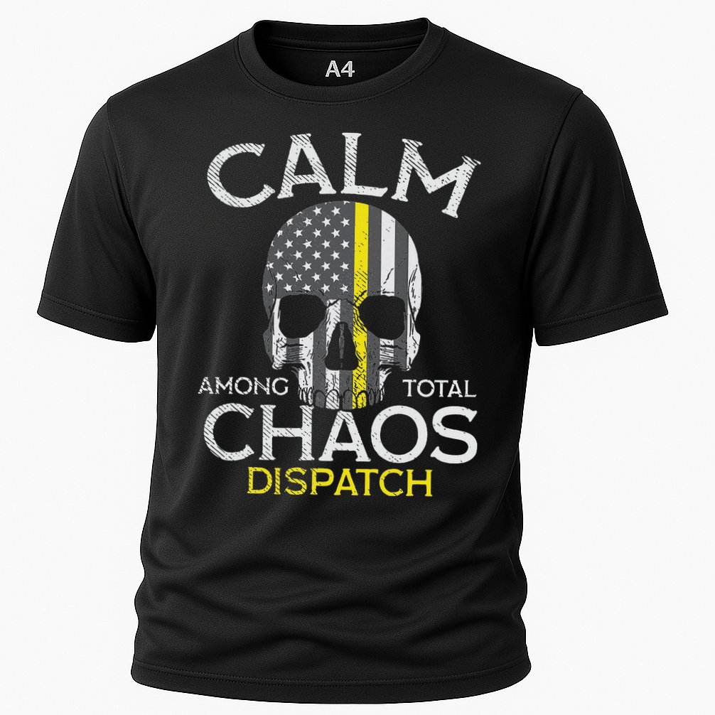 Calm Among Total Chaos 911 Dispatcher Us Flag Performance Shirt