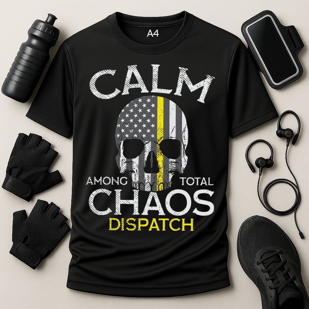 Calm Among Total Chaos 911 Dispatcher Us Flag Performance Shirt