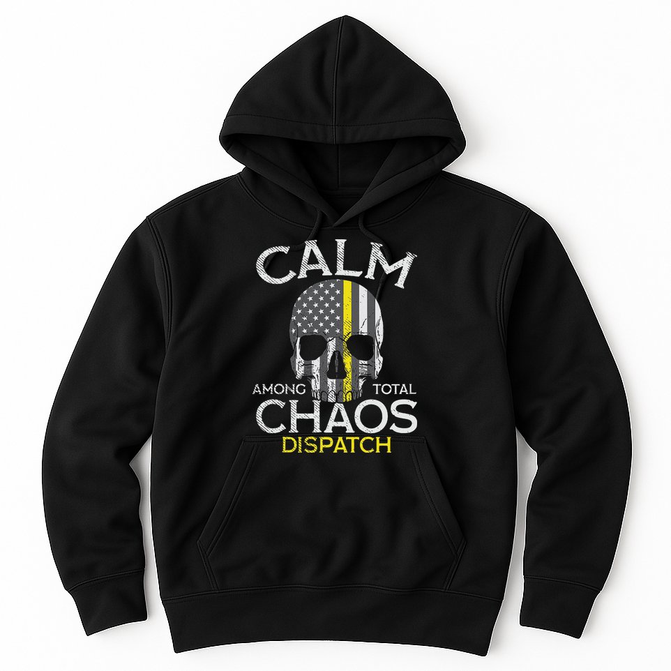 Calm Among Total Chaos 911 Dispatcher Us Flag Hoodie