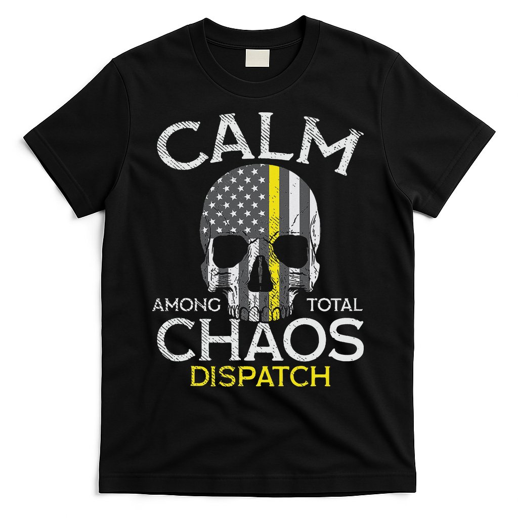 Calm Among Total Chaos 911 Dispatcher Us Flag T-Shirt