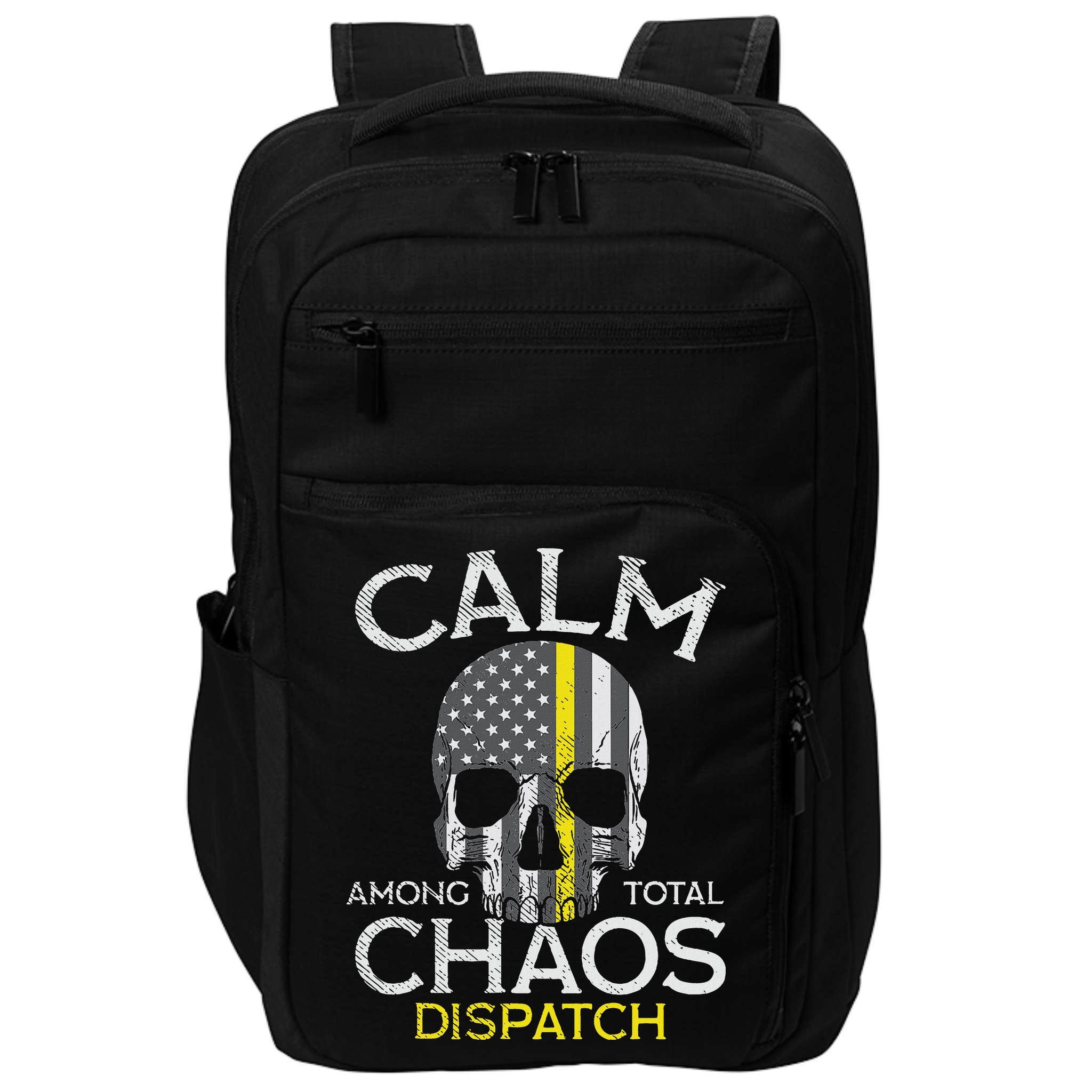 Calm Among Total Chaos 911 Dispatcher Us Flag Impact Tech Backpack