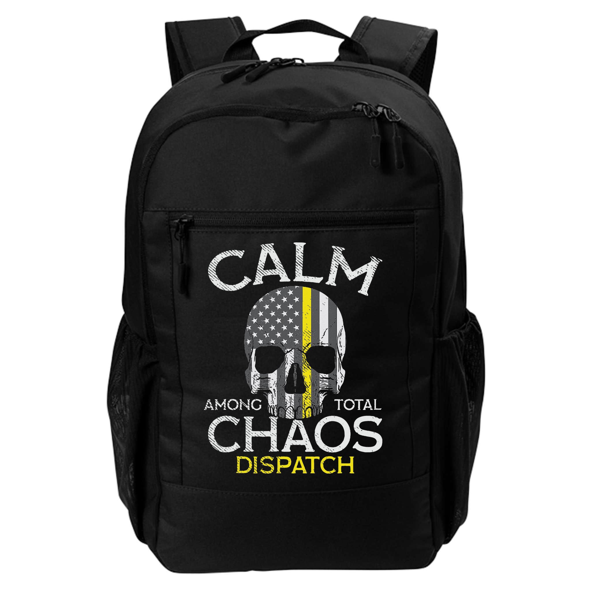 Calm Among Total Chaos 911 Dispatcher Us Flag Backpack