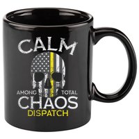 Calm Among Total Chaos 911 Dispatcher Us Flag 11oz C Handle Ceramic Mug