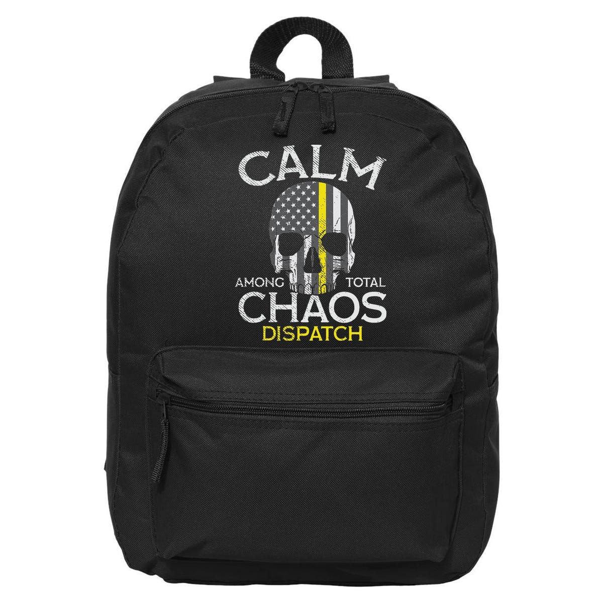 Calm Among Total Chaos 911 Dispatcher Us Flag 16 in Basic Backpack