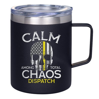 Calm Among Total Chaos 911 Dispatcher Us Flag 12oz Stainless Steel Coffee Mug