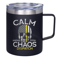 Calm Among Total Chaos 911 Dispatcher Us Flag 12oz Stainless Steel Coffee Mug