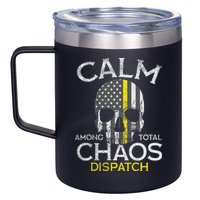 Calm Among Total Chaos 911 Dispatcher Us Flag 12oz Stainless Steel Coffee Mug