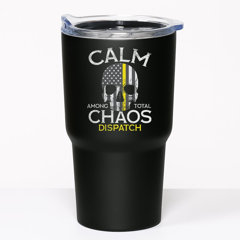 Calm Among Total Chaos 911 Dispatcher Us Flag Tumbler