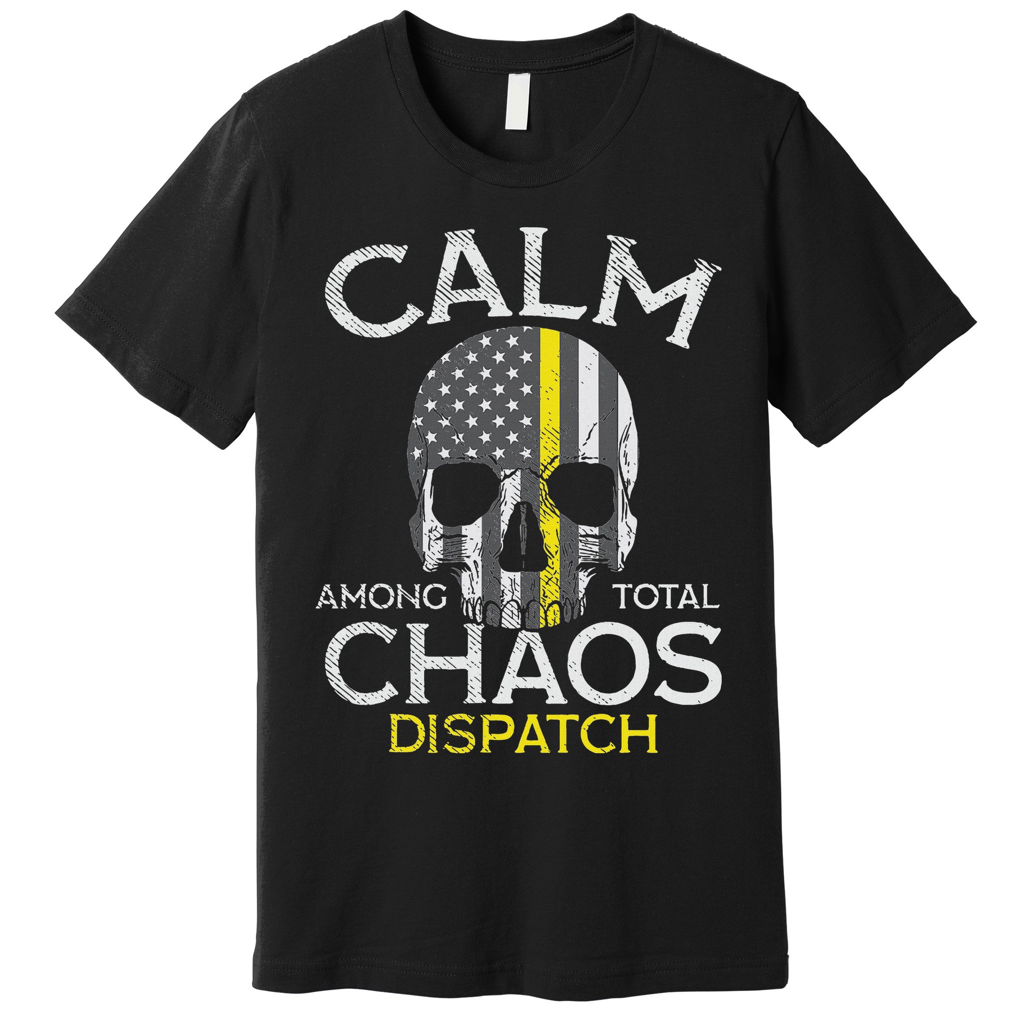 Calm Among Total Chaos 911 Dispatcher Us Flag Premium T-Shirt