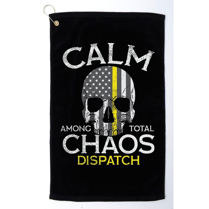 Calm Among Total Chaos 911 Dispatcher Us Flag Golf Towel