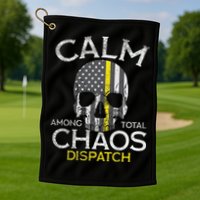 Calm Among Total Chaos 911 Dispatcher Us Flag Golf Towel