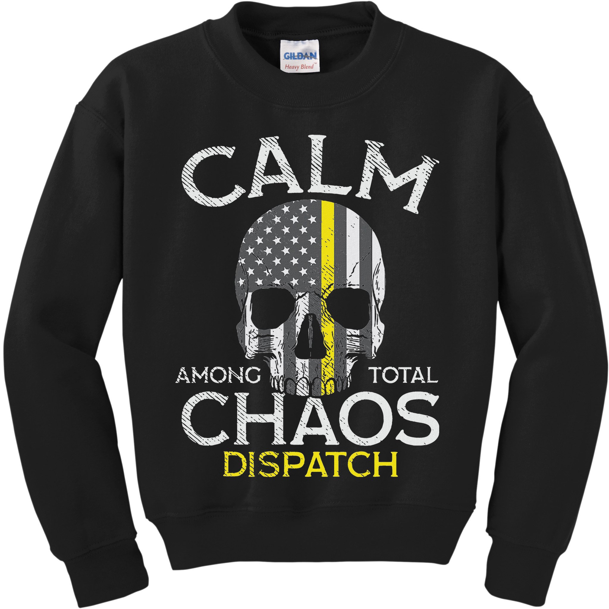 Calm Among Total Chaos 911 Dispatcher Us Flag Kids Sweatshirt
