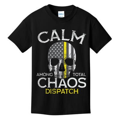 Calm Among Total Chaos 911 Dispatcher Us Flag Kids T-Shirt