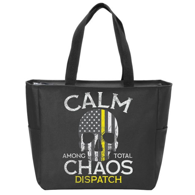 Calm Among Total Chaos 911 Dispatcher Us Flag Zip Tote Bag