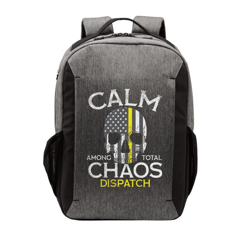 Calm Among Total Chaos 911 Dispatcher Us Flag Vector Backpack