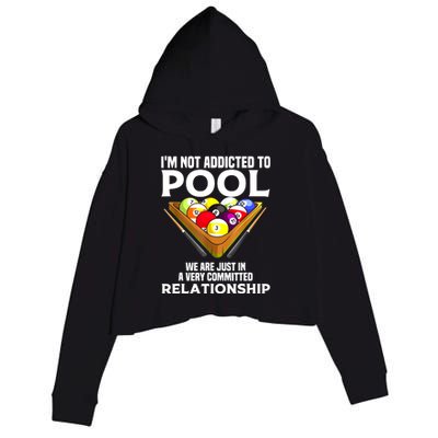 Cool Addicted To Billiards Funny Pool Player Gift Crop Fleece Hoodie