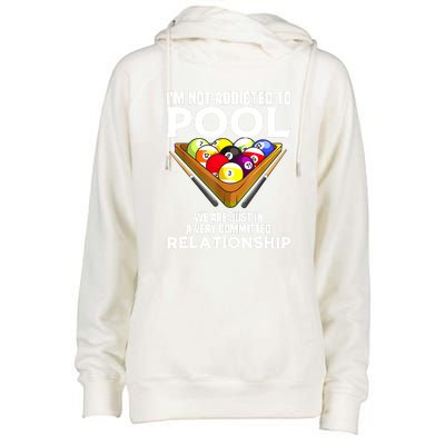 Cool Addicted To Billiards Funny Pool Player Gift Womens Funnel Neck Pullover Hood