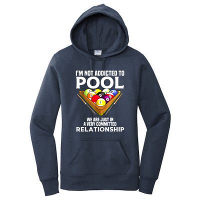 Cool Addicted To Billiards Funny Pool Player Gift Women's Pullover Hoodie