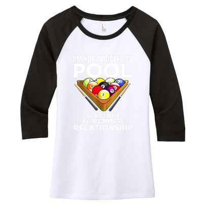 Cool Addicted To Billiards Funny Pool Player Gift Women's Tri-Blend 3/4-Sleeve Raglan Shirt