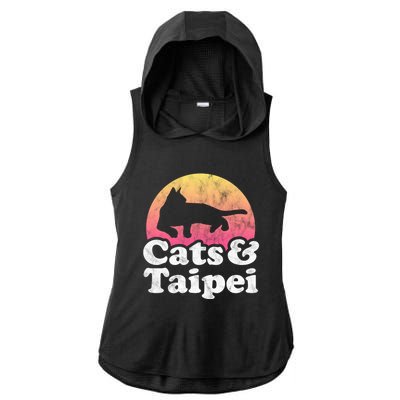 Cats And Taipei S Or S Cat And Taiwan Gift Ladies PosiCharge Tri-Blend Wicking Draft Hoodie Tank