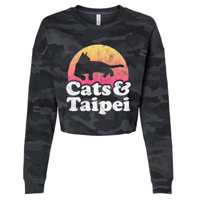 Cats And Taipei S Or S Cat And Taiwan Gift Cropped Pullover Crew