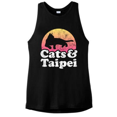 Cats And Taipei S Or S Cat And Taiwan Gift Ladies PosiCharge Tri-Blend Wicking Tank