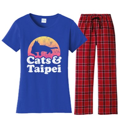 Cats And Taipei S Or S Cat And Taiwan Gift Women's Flannel Pajama Set