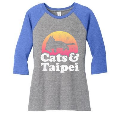 Cats And Taipei S Or S Cat And Taiwan Gift Women's Tri-Blend 3/4-Sleeve Raglan Shirt