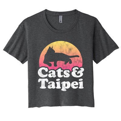 Cats And Taipei S Or S Cat And Taiwan Gift Women's Crop Top Tee